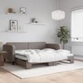 Miniatyrbillede 2 af 11: vidaXL Dagbädd utdragbar taupe 90x200 cm tyg