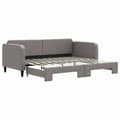 Miniatyrbillede 1 af 11: vidaXL Dagbädd utdragbar taupe 90x200 cm tyg