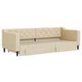 Miniatyrbillede 3 af 11: vidaXL daybed med udtræk og skuffer 80x200 cm stof cremefarvet