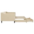 Miniatyrbillede 7 af 11: vidaXL daybed med udtræk og skuffer 80x200 cm stof cremefarvet