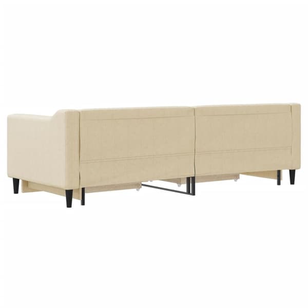 vidaXL daybed med udtræk og skuffer 80x200 cm stof cremefarvet