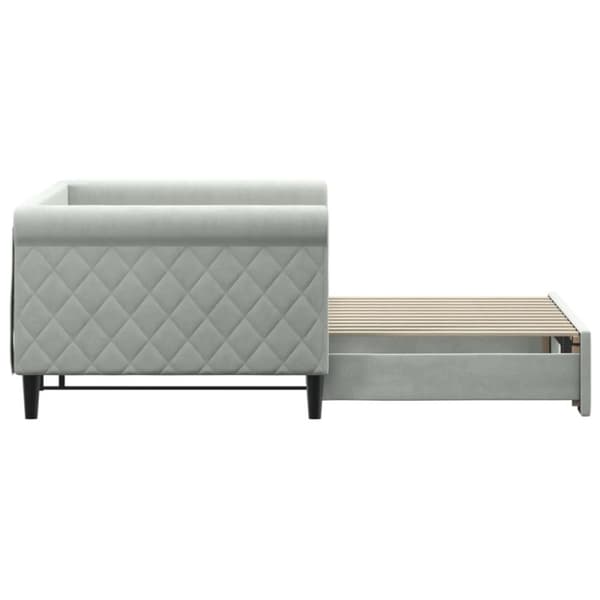 vidaXL daybed med udtræk 90x200 cm velour lysegrå