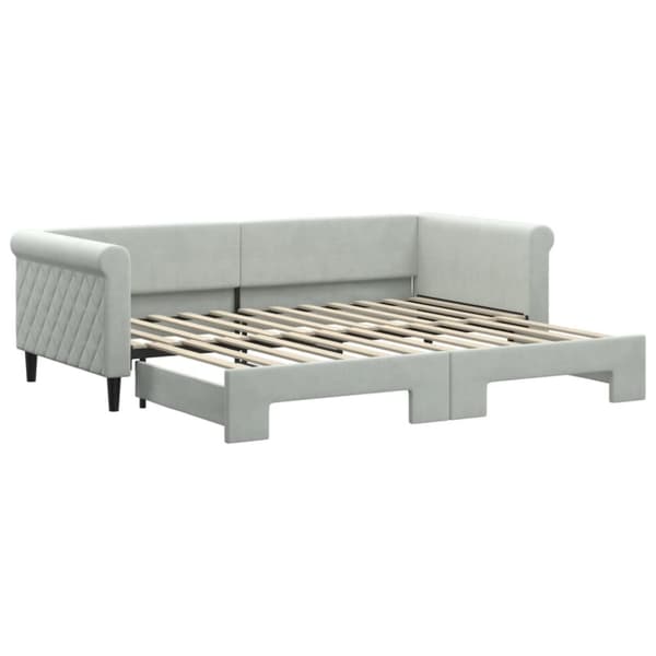 vidaXL daybed med udtræk 90x200 cm velour lysegrå