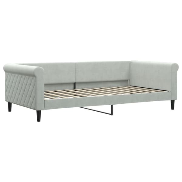 vidaXL daybed med udtræk og madras 100x200 cm velour lysegrå