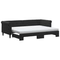Miniatyrbillede 2 af 11: vidaXL daybed med udtræk og madras 80x200 cm velour sort