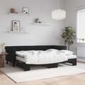 Miniatyrbillede 1 af 11: vidaXL daybed med udtræk og madras 80x200 cm velour sort