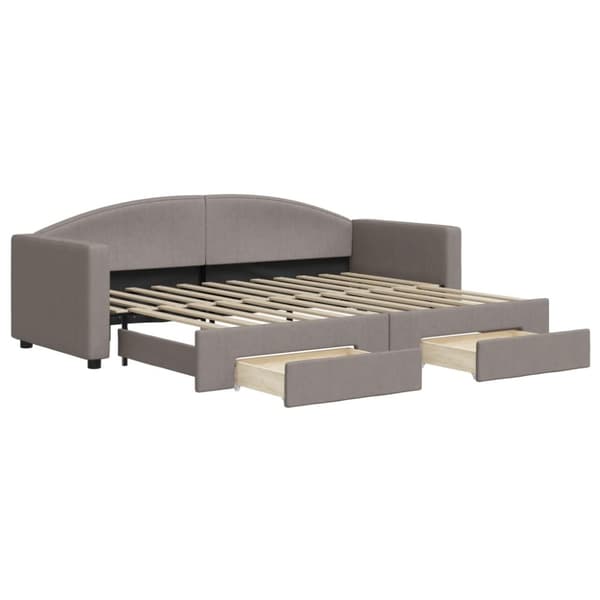 vidaXL daybed med udtræk og skuffer 80x200 cm stof gråbrun