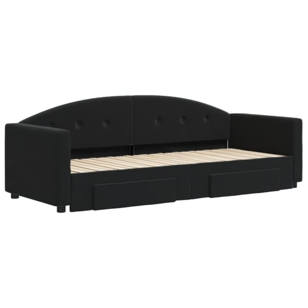 vidaXL daybed med udtræk og skuffer 80x200 cm velour sort