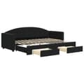Miniatyrbillede 2 af 9: vidaXL daybed med udtræk og skuffer 80x200 cm velour sort