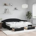 Miniatyrbillede 1 af 9: vidaXL daybed med udtræk og skuffer 80x200 cm velour sort