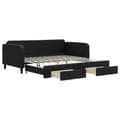 Miniatyrbillede 2 af 11: vidaXL daybed med udtræk og skuffer 100x200 cm stof sort