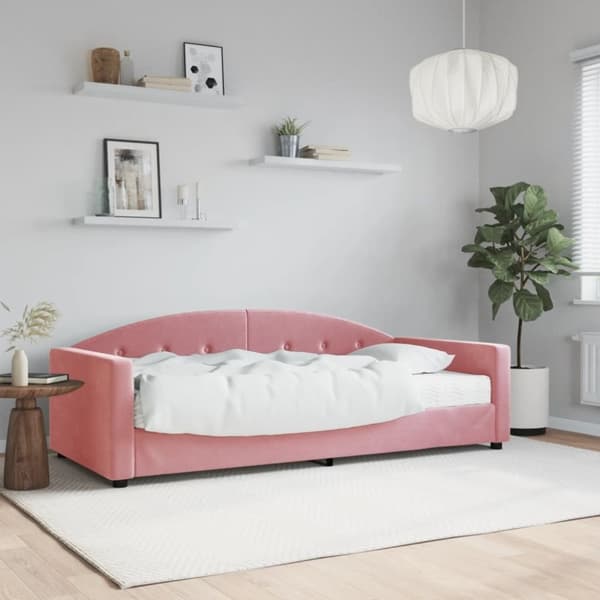 vidaXL daybed med madras 90x200 cm velour pink