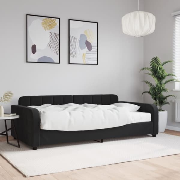 vidaXL daybed med madras 100x200 cm velour sort
