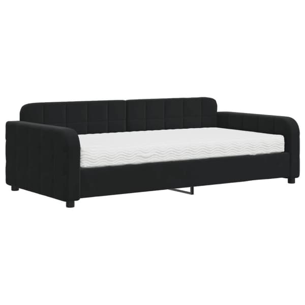 vidaXL daybed med madras 100x200 cm velour sort