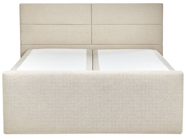 Dobbeltseng med oppbevaring 180 x 200 cm Beige møbeltrekk med fjærmadrass Elegant