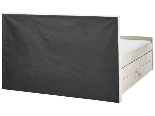 Dobbeltseng med oppbevaring 180 x 200 cm Beige møbeltrekk med fjærmadrass Elegant