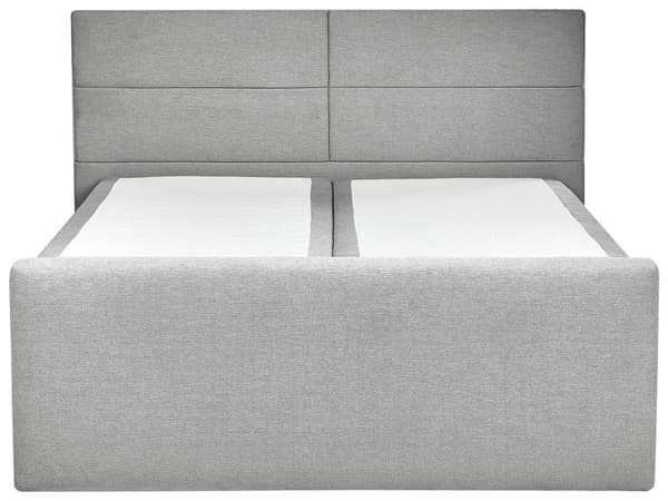 Dobbeltseng med oppbevaring 180 x 200 cm Grått møbeltrekk med fjærmadrass Elegant