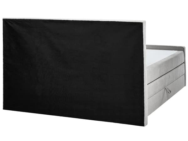 Dobbeltseng med oppbevaring 180 x 200 cm Grått møbeltrekk med fjærmadrass Elegant