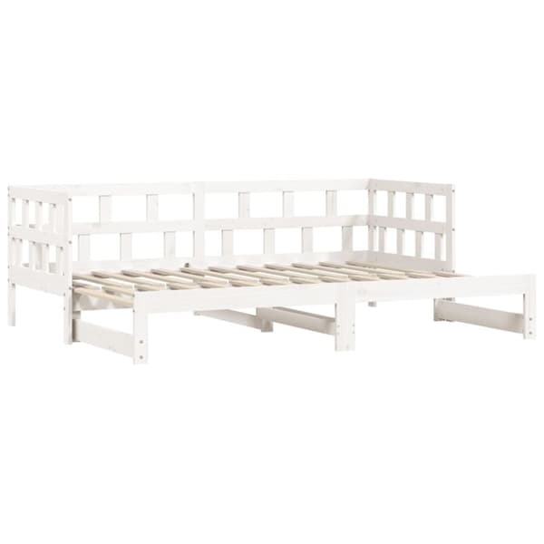 vidaXL daybed med udtræk 80x200 cm massivt fyrretræ hvid