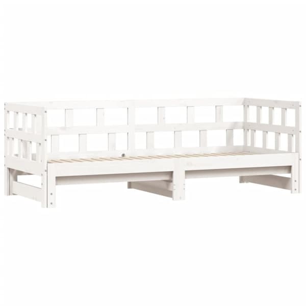 vidaXL daybed med udtræk 80x200 cm massivt fyrretræ hvid