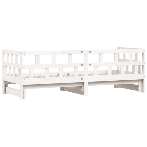 vidaXL daybed med udtræk 80x200 cm massivt fyrretræ hvid