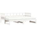 Miniatyrbillede 1 af 11: vidaXL daybed med udtræk 80x200 cm massivt fyrretræ hvid