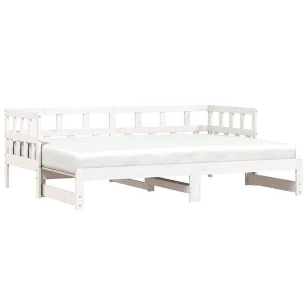 vidaXL daybed med udtræk 80x200 cm massivt fyrretræ hvid