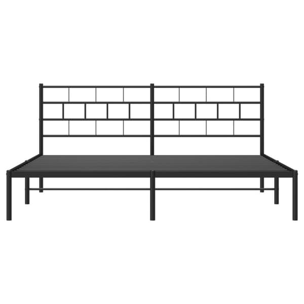 vidaXL Sengeramme i metall med sengegavl svart 180x200 cm