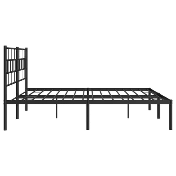 vidaXL Sengeramme i metall med sengegavl svart 180x200 cm