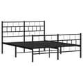 Miniatyrbilde 4 av 9: vidaXL Sengeramme i metall uten madrass med fotgavl svart 160x200 cm
