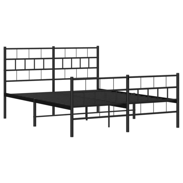 vidaXL Sengeramme i metall uten madrass med fotgavl svart 160x200 cm