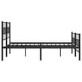 Miniatyrbilde 6 av 9: vidaXL Sengeramme i metall uten madrass med fotgavl svart 160x200 cm