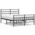 Miniatyrbilde 1 av 9: vidaXL Sengeramme i metall uten madrass med fotgavl svart 160x200 cm