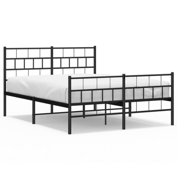 vidaXL Sengeramme i metall uten madrass med fotgavl svart 160x200 cm