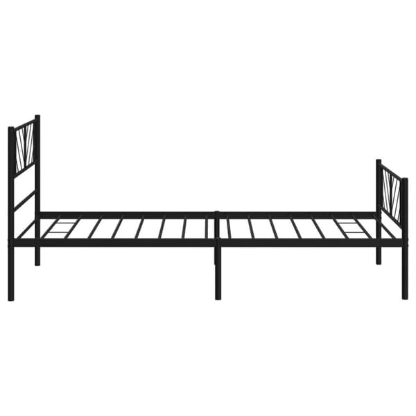 vidaXL Sengeramme i metall med hode- og fotgavl svart 80x200 cm