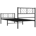 Miniatyrbilde 7 av 9: vidaXL Sengeramme i metall med hode- og fotgavl svart 80x200 cm