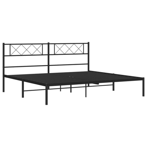vidaXL Sengeramme i metall med sengegavl svart 180x200 cm