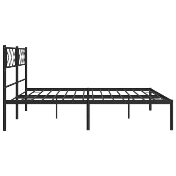 vidaXL Sengeramme i metall med sengegavl svart 180x200 cm