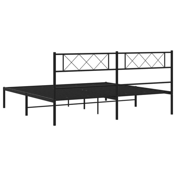 vidaXL Sengeramme i metall med sengegavl svart 180x200 cm