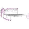 Miniatyrbilde 8 av 9: vidaXL Sengeramme i metall med sengegavl svart 180x200 cm