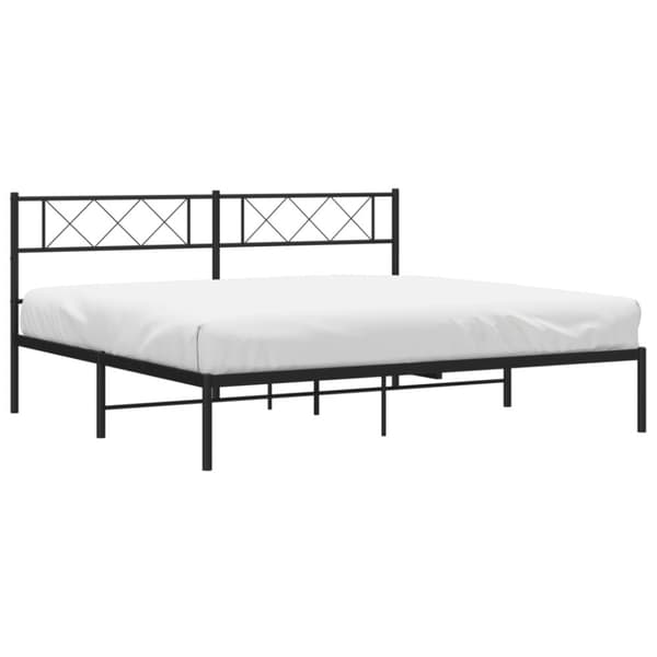 vidaXL Sengeramme i metall med sengegavl svart 180x200 cm