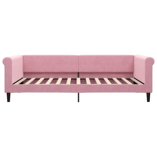 vidaXL Dagbädd med madrass rosa 100x200 cm sammet
