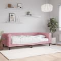 Miniatyrbild 11 av 11: vidaXL Dagbädd med madrass rosa 100x200 cm sammet