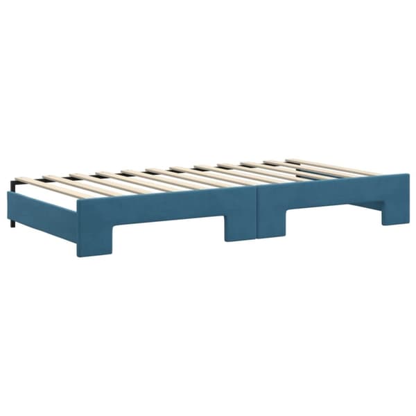vidaXL daybed med udtræk og madras 100x200 cm velour blå