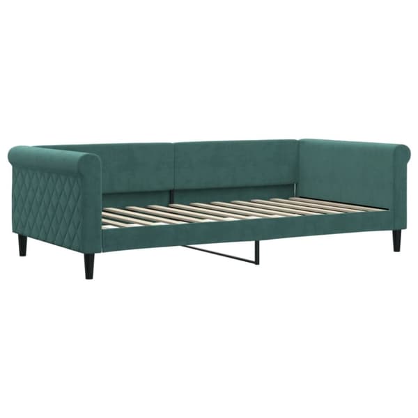 vidaXL daybed med udtræk og madras 100x200 cm velour mørkegrøn