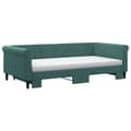 Miniatyrbillede 2 af 11: vidaXL daybed med udtræk og madras 100x200 cm velour mørkegrøn