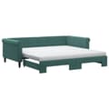 Miniatyrbillede 1 af 11: vidaXL daybed med udtræk og madras 100x200 cm velour mørkegrøn