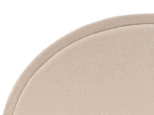 Seng Beige Bouclé polstret spileramme 180 x 200 cm Høy Rund sengegavl Retro soveromsmøbler Utstyr