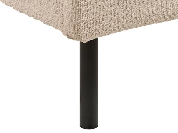 Seng Beige Bouclé polstret spileramme 180 x 200 cm Høy Rund sengegavl Retro soveromsmøbler Utstyr