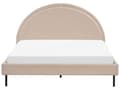 Miniatyrbilde 6 av 11: Seng Beige Bouclé polstret spileramme 160 x 200 cm høy rund sengegavl Retro soveromsmøbler utstyr